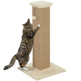 Load image into Gallery viewer, Cat Scratching Post for Indoor Cats, 81cm Cat Scratcher, Vertical Full Scratcher with Natural Jute Rope, Hanging Ball and Soft Plush, Beige