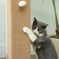 Load image into Gallery viewer, Cat Scratching Post for Indoor Cats, 81cm Cat Scratcher, Vertical Full Scratcher with Natural Jute Rope, Hanging Ball and Soft Plush, Beige