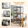 Load image into Gallery viewer, Ferret Cage Rolling Small Animal Cage 4 Levels Pet Cage 136cm Height for Chinchillas, Squirrels with 3 Doors, Storage Shelf, Tray, Bowl, Water Bottle, Ramps - Charcoal Grey