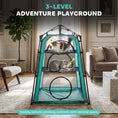Charger l'image dans la visionneuse de la galerie, Cat Tent, 3-Tier Portable Pet Tent for Indoor Outdoor, Cat House with Multi-Door, Carry Bag, Breathable Mesh for Security & Ventilation, Sun Protection, Green