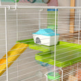 Load image into Gallery viewer, 5 Tier Hamster Cage, Gerbil Cage with Tube, Water Bottle, Exercise Wheel, Food Dish, 59L x 36W x 69H cm - Green