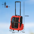 Load image into Gallery viewer, Pet Travel Backpack Bag Cat Puppy Dog Carrier w/ Trolley and Telescopic Handle Portable Stroller Wheel Luggage Bag (Red)