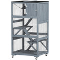 Load image into Gallery viewer, 66"H Catio on Brake Wheel, Indoor Outdoor Cat Enclosure Cage with Weatherproof Roof Hammock Multiple Platforms Resting Condo Ramps Lockable Doors, for 1-3 Cats, Grey