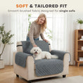 Load image into Gallery viewer, Waterproof Sofa Cover, Soft Couch Cover for Dogs Cats Pets, Non Slip Sofa Slipcoevr with Elastic Straps Furniture Protector for Living Room, Grey