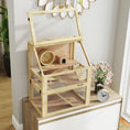 Load image into Gallery viewer, PawHut Wooden Hamster Cage, 3 Tier Small Animal Cage with Detachable 12.6" Deep Bottom, Hut, Seesaw, Exercise Wheel, Ramps, Hamster Habitat for Dwarf, Gerbil, 24" x 16" x 29.5"