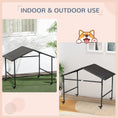Load image into Gallery viewer, PawHut Wicker Dog Shelter with Wheels, Portable Outdoor Animal Shelter for Small and Medium Sized Dogs, Dark Brown