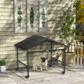 Load image into Gallery viewer, PawHut Wicker Dog Shelter with Wheels, Portable Outdoor Animal Shelter for Small and Medium Sized Dogs, Dark Brown