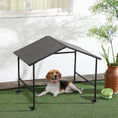 Load image into Gallery viewer, PawHut Wicker Dog Shelter with Wheels, Portable Outdoor Animal Shelter for Small and Medium Sized Dogs, Dark Brown