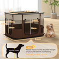 Load image into Gallery viewer, Dog Pen, Pet Playpen, Portable Foldable Dog Cat Playpen Soft Pet Cage with Storage Bag for Puppies, Rabbits, Kittens, Guinea Pigs, 84 x 64 x 53cm - Brown