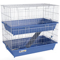 Load image into Gallery viewer, 28" 2-Tier Small Animal Cage with 2 Doors, Deep Base, Ramp, Dish & Bottle, Blue