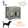 Load image into Gallery viewer, PawHut Dog Crate Furniture with Soft Water-Resistant Cushion, Dog Kennel End Table with Drawer, Puppy Crate for Small Dogs Indoor with 2 Doors, Gray