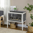 Load image into Gallery viewer, Wooden Hamster Cage, Small Animal Hutch for Dwarf Hamsters, Gerbils, Rutin Chickens w/ Huts, Shelf, 82 x 45 x 81cm - Dark Grey