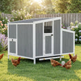 Load image into Gallery viewer, Chicken Coop, Wooden Chicken House for 4-6 Hens, Outdoor Hen House with Nesting Box, Pull-Out Tray and Weatherproof Roof, Poultry Hutch for Backyard, 48" x 39" x 40", Gray