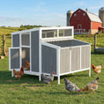 Load image into Gallery viewer, Chicken Coop, Wooden Chicken House for 4-6 Hens, Outdoor Hen House with Nesting Box, Pull-Out Tray and Weatherproof Roof, Poultry Hutch for Backyard, 48" x 39" x 40", Gray