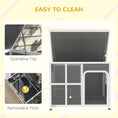 Load image into Gallery viewer, Outdoor Dog Kennel, Wooden Dog House with Asphalt Openable Top, Removable Floor, Clear Front Panel, Curtain, Windows, Dog Shelter for Small, Medium, Large Dogs, 103 x 77 x 83cm, Light Grey