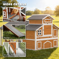 Load image into Gallery viewer, 79"L Chicken Coop for 6 Chickens, Outdoor Wooden Hen House Poultry Cage with Run, 2 Nesting Boxes, Slide-Out Tray, Waterproof Asphalt Roof, Sliding Rod Door and Roosting Bar, Orange