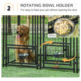 Load image into Gallery viewer, Outdoor Dog Kennel with Rotating Bowl Holders, Dog Run with Water and UV-Resistant Cover for Medium & Small Dogs, Red