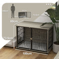 Load image into Gallery viewer, Dog Crate Furniture, Dog Cage End Table with Large Top, Soft Washable Cushion, Lockable Front Door, Wire Mesh Ventilation, Indoor Pet Crate for Large Sized, 100 x 60 x 74cm - Grey