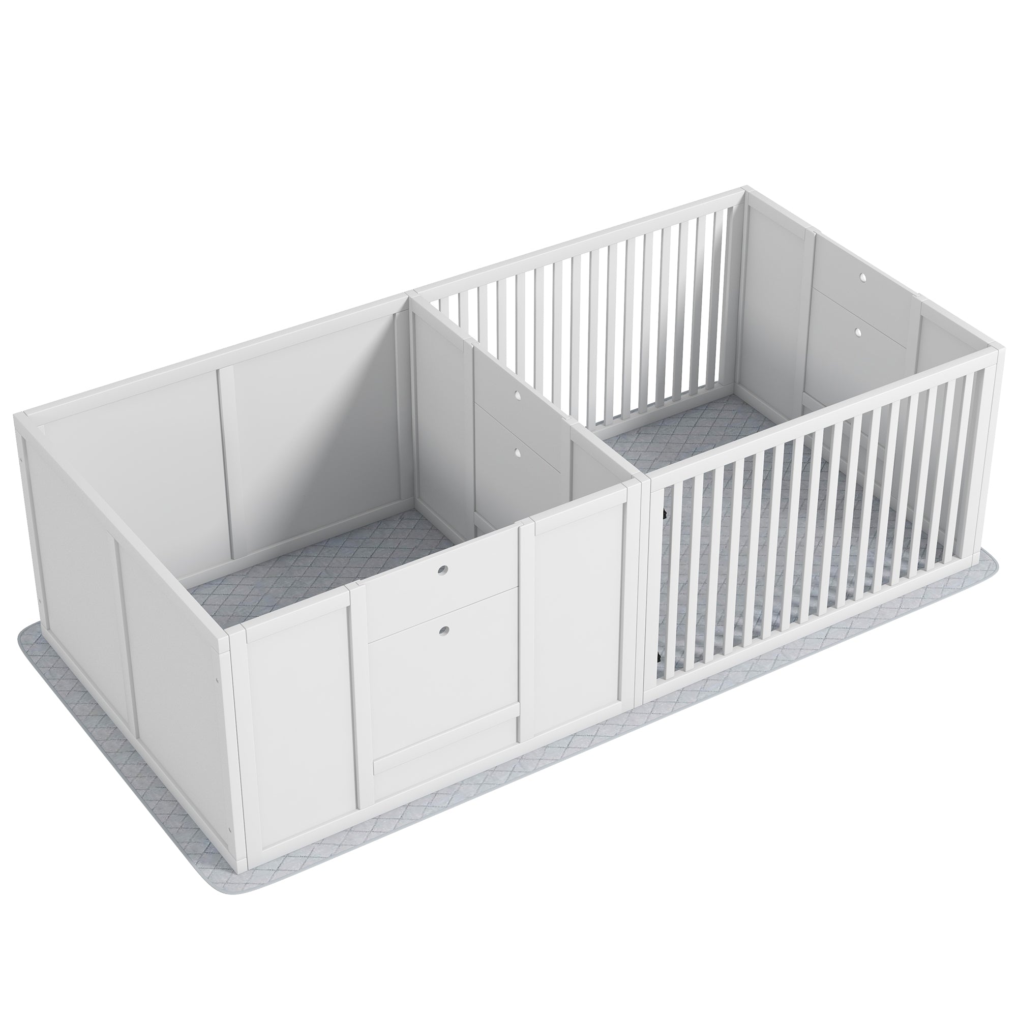 PawHut Whelping Box for Dogs, Dog Whelping Box with Waterproof Pee Pad & Adjustable Door for Small, Medium & Large Breed Dogs, 65" x 31.5"
