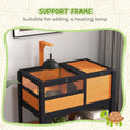 Load image into Gallery viewer, Tortoise House w/ Shelf, Small Pet Reptile Wooden House w/ Hide Shelter Den and Run, Lamp Holder, Tray, for Indoors, Outdoors - Yellow