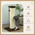 Load image into Gallery viewer, Cat Scratching Post for Indoor Cats, 81cm Cat Scratcher, Vertical Full Scratcher with Natural Sisal Rope, Hanging Ball and Soft Plush, Brown