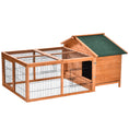 Load image into Gallery viewer, Wooden Rabbit Hutch Outdoor, Guinea Pig Hutch, Detachable Pet House Animal Cage with Openable Run & Roof Lockable Door Slide-out Tray 146 x 95 x 69cm