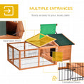Load image into Gallery viewer, Wooden Rabbit Hutch Outdoor, Guinea Pig Hutch, Detachable Pet House Animal Cage with Openable Run & Roof Lockable Door Slide-out Tray 146 x 95 x 69cm