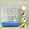 Charger l'image dans la visionneuse de la galerie, 23" Large Bird Cage for Finches, Canaries Budgies, Parrot Cage with Accessories Handle, Blue