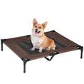 Load image into Gallery viewer, Large Raised Dog Bed Cat Elevated Lifted Cooling Portable Camping Basket Outdoor Indoor Mesh Pet Cot Metal Frame Brown