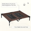 Load image into Gallery viewer, Large Raised Dog Bed Cat Elevated Lifted Cooling Portable Camping Basket Outdoor Indoor Mesh Pet Cot Metal Frame Brown