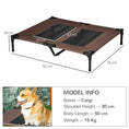 Load image into Gallery viewer, Large Raised Dog Bed Cat Elevated Lifted Cooling Portable Camping Basket Outdoor Indoor Mesh Pet Cot Metal Frame Brown