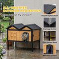 Load image into Gallery viewer, Outdoor Cat House Wooden with Removable Liner, Raised Cat Shelter Outdoor Indoor, Weatherproof Asphalt Roof, Wide Side Cleaning Door, PVC Curtain, 1 Cat up to 10 kg
