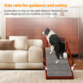 Load image into Gallery viewer, 49" Pine Wood Dog Ramp with Guardrails & Non-Slip Carpet