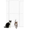 Load image into Gallery viewer, PawHut 59" Extra Tall Pet Gate for Cats, 30"-41" Cat Gate with Small Cat Door, 1.4" Narrow Gap, 2.8" and 5.5" Extension, Pressure Mounted No Drilling Dog Gate for Doorway, Hallway, Stairway, White
