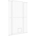 Load image into Gallery viewer, PawHut 59" Extra Tall Pet Gate for Cats, 30"-41" Cat Gate with Small Cat Door, 1.4" Narrow Gap, 2.8" and 5.5" Extension, Pressure Mounted No Drilling Dog Gate for Doorway, Hallway, Stairway, White
