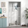 Load image into Gallery viewer, PawHut 59" Extra Tall Pet Gate for Cats, 30"-41" Cat Gate with Small Cat Door, 1.4" Narrow Gap, 2.8" and 5.5" Extension, Pressure Mounted No Drilling Dog Gate for Doorway, Hallway, Stairway, White
