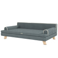Charger l'image dans la visionneuse de la galerie, Dog Sofa, 39" Cat Couch with Removable Cushion, Washable Cover, Wooden Legs, Elevated Pet Cat Sofa for Medium & Large Dogs, Dark Grey