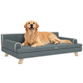 Charger l'image dans la visionneuse de la galerie, Dog Sofa, 39" Cat Couch with Removable Cushion, Washable Cover, Wooden Legs, Elevated Pet Cat Sofa for Medium & Large Dogs, Dark Grey