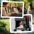 Load image into Gallery viewer, PawHut Dog Stroller for Large Medium Small Dogs up to 66 Lbs. 23.5" in Body Length, One-Click Foldable Pet Cat Stroller with Storage, Shock Absorption Wheels, Mesh Window, Safety Leash, Red