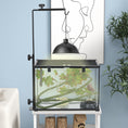 Load image into Gallery viewer, Reptile Lamp Stand, Adjustable Height and Width Heat Lamp for Reptile Amphibian Terrariums, Light Stand with Hook Hanging Steel Base - Black