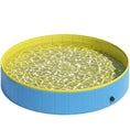 Load image into Gallery viewer, Foldable Dog Pool for Puppies and Ducks, Thickened PVC Dog Paddling Pool Bath Tub Hard Board, Anti-Slip Bottom and Hose Adapter for Easy Drainage, 140 x 30cm, Blue and Yellow