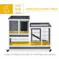 Gallery viewerに画像を読み込む, Rabbit Hutch Indoor Bunny Cage Guinea Pig House on Wheels with Run, Pull Out Trays, Grey and White