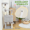Load image into Gallery viewer, 54 Inch Cat Tree, Cat Tower for Indoor Kittens with Large Cozy Condo, Plush Top Perch, Sisal Scratching Posts, Dangling Toy Ball, Light Grey