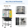 Load image into Gallery viewer, 156cm Bird Cage,Large Parrot Cage with Open Play Top, Perch, Seed Guard, Wheels, Storage Shelf for Budgie, Cockatiel, Conure, Lovebird, Dark Grey