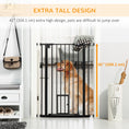Load image into Gallery viewer, 41"H Dog Gate with Cat Door, Pet Gate with Small Door, Easy Open Indoor Dog Gates for Doorways, House, Stair, 29"-40" Long, Black