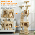 Load image into Gallery viewer, 68 inches Cat Tree, Multi-Level Large Cat Tower Condo with Scratching Posts, Perches, Cat Houses, Dangling Toy, Light Brown