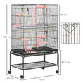 Load image into Gallery viewer, Large Bird Cage Budgie Cage with Stand, Toys, Wheels, Accessories, Storage Shelf for Canaries, Finches, Lovebirds, Parakeets - Black, 79 x 49 x 133 cm