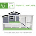 Load image into Gallery viewer, 76" Wooden Chicken Coop, Outdoor Hen House Poultry Duck Goose Cage with Outdoor Run, Nesting Box, Removable Tray and Lockable Doors, Grey