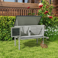 Charger l'image dans la visionneuse de la galerie, Wooden Rabbit Hutch Bunny Small Animal House with Openable Asphalt Roof, Slide-out Tray, Indoor/Outdoor, Grey