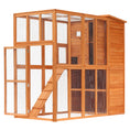 Gallery viewerに画像を読み込む, Large Catio Outdoor Cat Enclosure Weatherproof Cat House with Cat Condo, Indoor Wooden Cat Cage Pet Kennel, 77"L x 38"W x 69"H